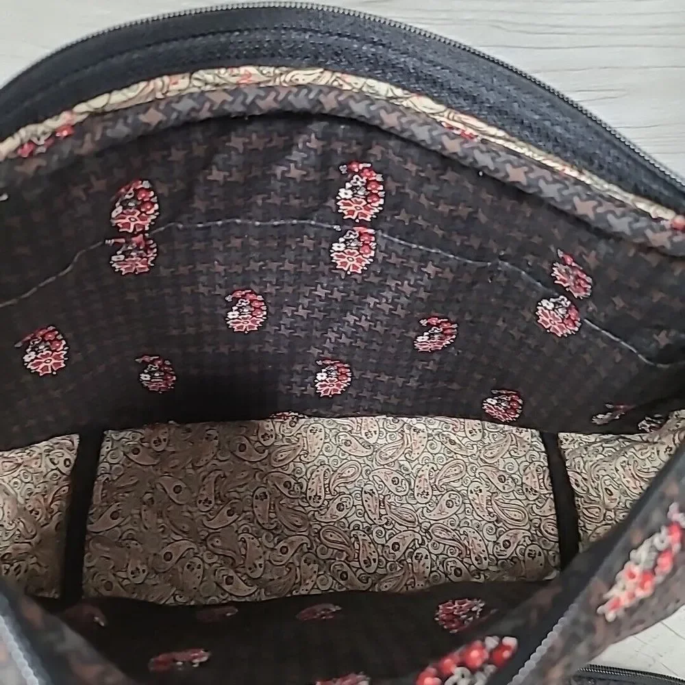 Vera Bradley Fall 2006 Houndstooth Brown Purse Bag Wallet Makeup Bag 3-piece - Picture 5 of 12